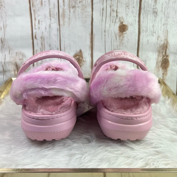 NEW CROCS Classic Fur Sure Pink Clog - Picture 7 of 9